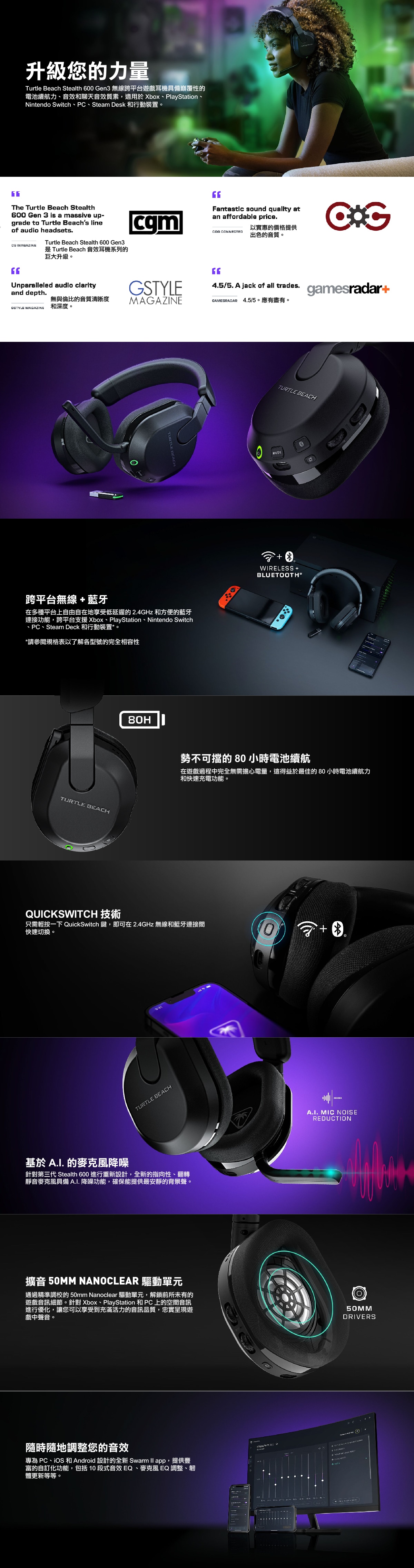 Turtle Beach Stealth 600 Gen3 無線電競耳機